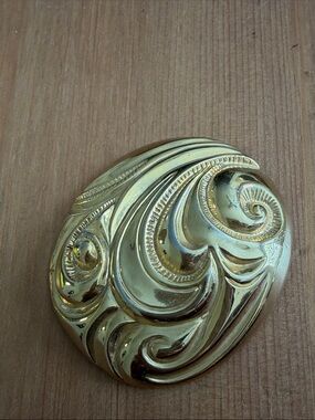 Ornate Vintage 1980’s  Gold Swirl Metal Belt Buckle